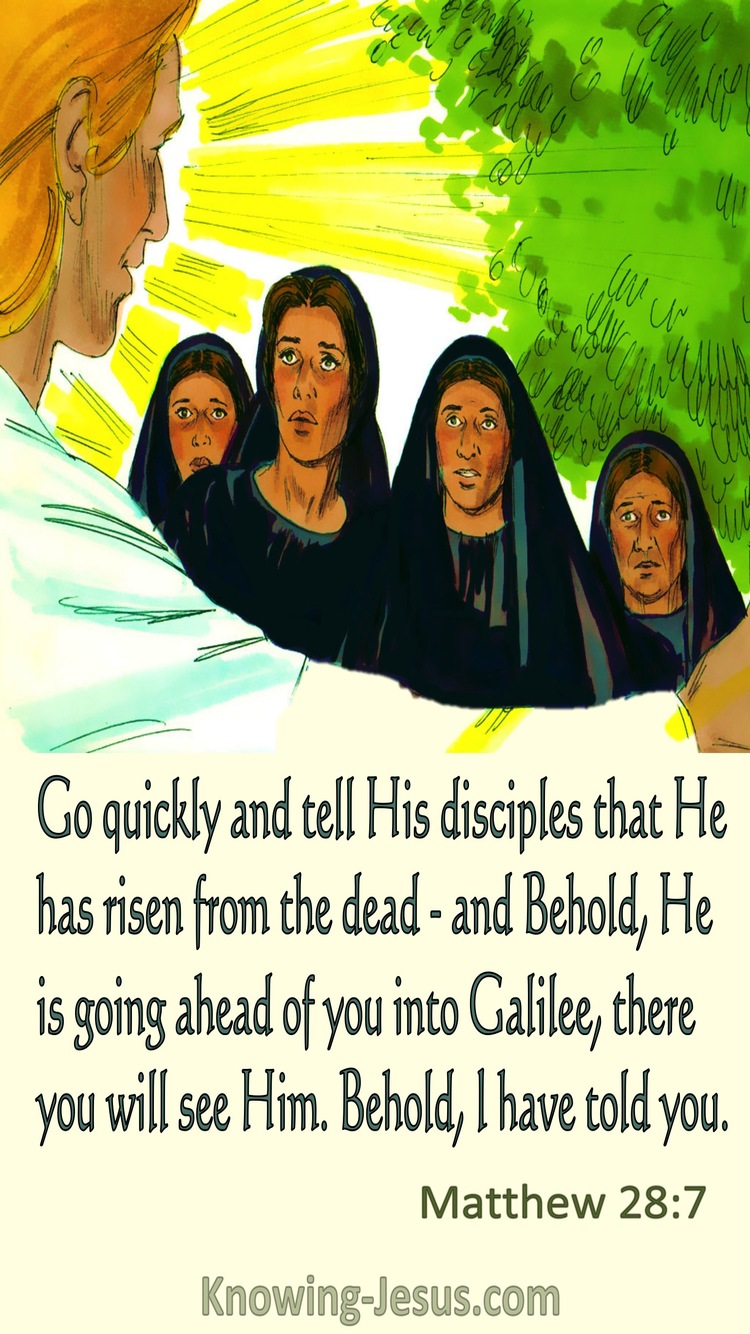 Matthew 28:7 He Has Risen From The Dead (cream)